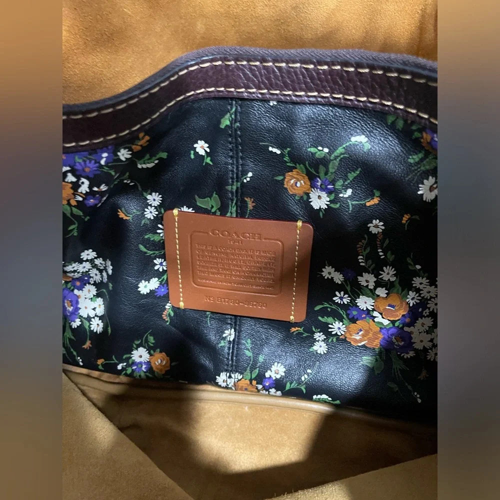 Coach Black and Tan Leather Tote - Picture 6 of 16